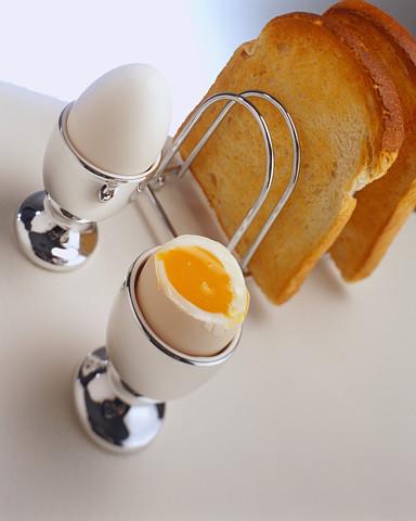 breakfast of toast and eggs
