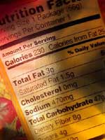 nutritional label